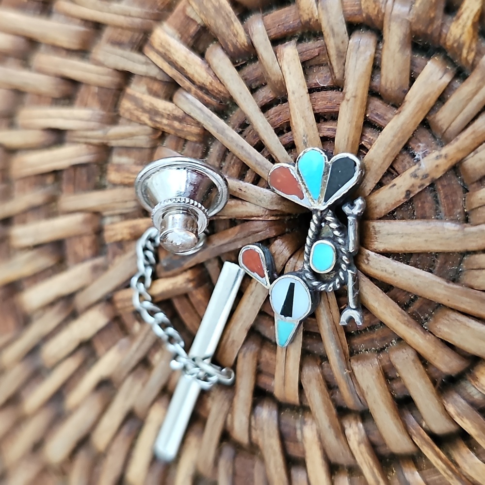 Vintage Zuni Sterling Silver Tie Tack - Picture 7 of 7